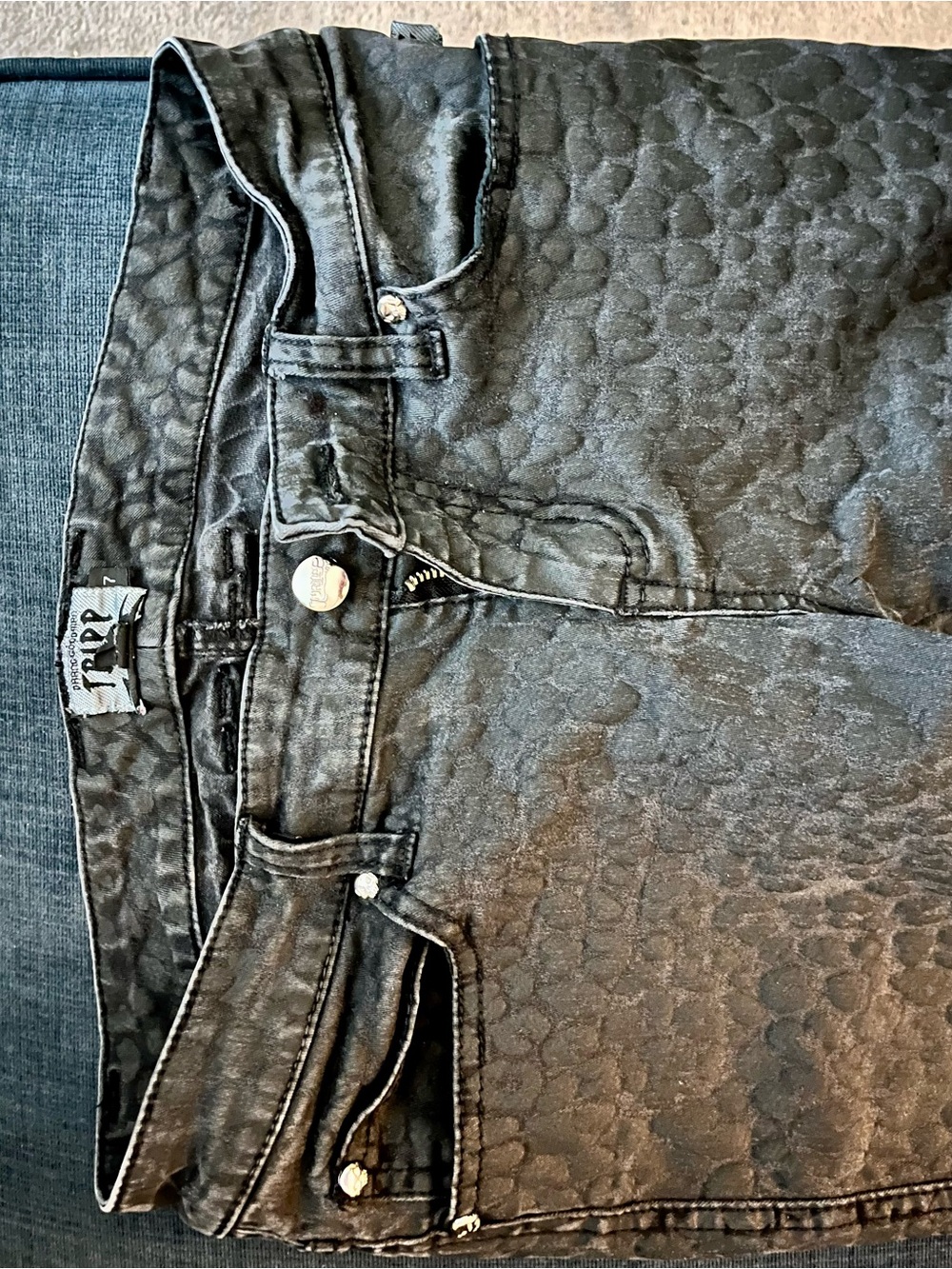 Tripp NYC Black Leopard Print Skinny Jeans
